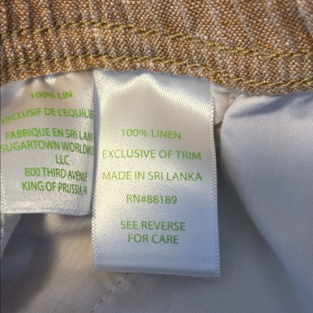 Lilly Pulitzer Tan Taron linen pants size small - Picture 7 of 7